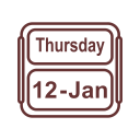 January Calendar Thursday Icon