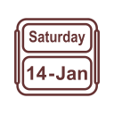 January Calendar Saturday Icon