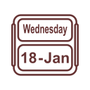 January Calendar Wednesday Icon
