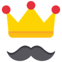 King Dad Father Mustache Icon
