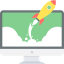 Launch Rocket Spaceship Icon