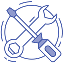 Tech Tool Wrench And Screwdriver Mechanical Tool Icon