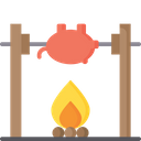 Medieval Fire Roasting Cooking Pig Icon