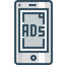 Mobile, Ads, Advertising, Commercial, Marketing, Popup, Centertopage, Fullscreen Icon