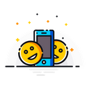 Mobile Happy Face Icon