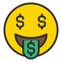 Artboard Copy Money Mouth Face Dollar Face Icon