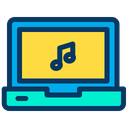 Laptop Music Listening Music Icon