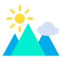 Mountain Cloud Sun Icon