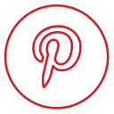 Pinterest Neon Line Icon