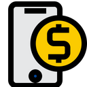Cell Phone Investment Coin Icon
