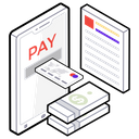 Online Business Online Pay Mobile Transection Icon