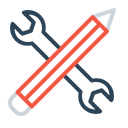 Pen, Pencil, Settings, Seo, Web, Editing, Stationary Icon