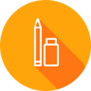 Pen, Pencile, Tool, Eraser, Erase, Sketch, Drawing Icon