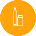 Pen, Pencile, Tool, Eraser, Erase, Sketch, Drawing Icon