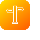 Pointer, Travel, Tourism, Two, Way, Guide, Sign Icon