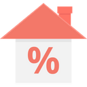 Home Percentage Sign Property Value Icon