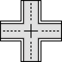 Road Intersection Arrows Four Way Icon