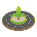 Roundabout Traffic Circle Road Junction Icon