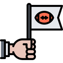 Rugby Flag Hand Flag Hand Icon