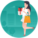 Shopping Time Christmas Gift Party Gift Icon