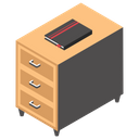 Side Table Office Table Drawer Icon