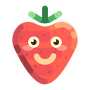 Smiling Strawberry Smiley Icon