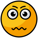 Stressed Face Emoticon Stressed Emoji Icon