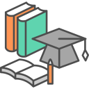 Student Cap Books Icon