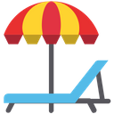 Beach Chair Sunbath Sunshade Icon