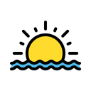 Sunset Seaside Sun Icon