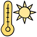 Weather Summer Thermometer And Sun Icon