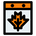 Thanksgiving Leaf Date Icon