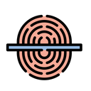 Thumb Print Biometric Authentication Face Scanning Icon