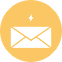 Thunder With Email Email Envelope Icon