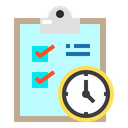 Clipboard Checklist Clock Icon