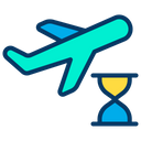 Delayed Flight Departure Time Flight Status Icon