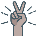 Victory Peace Two Fingers Icon