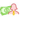 Woman Business Dollar Icon