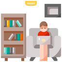 Bookcase Home Working Icon