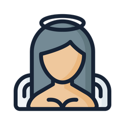 Angel Icon Download In Colored Outline Style