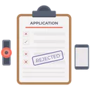 Application Rejected List Rejected Rejected Mail Icon