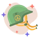 Army Helmet Peace Stop The War Icon