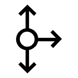 Arrow, Arrows, Up, Down, Right, Circle, Connection Icon