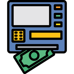 Atm Machine Icon - Download in Colored Outline Style