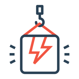 Bolt, Electricity, Thunder, Package, Box, Crain, Lift, Climb, High, Weight Icon png