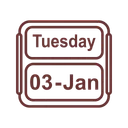 Calendar January Tuesday Icon