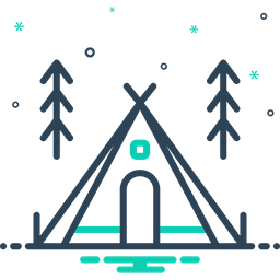 Camp Icon - Download in Line Style