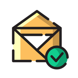 Check Mail Icon - Download in Colored Outline Style