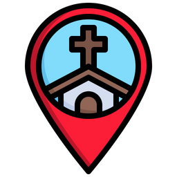 Christian Map Icon - Download In Colored Outline Style