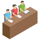 Class College Students Group Study Icon